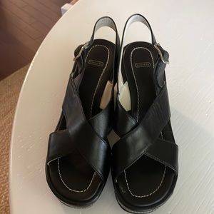 Black Coach platform sandals. Unworn.